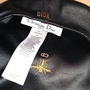 leather beret dior